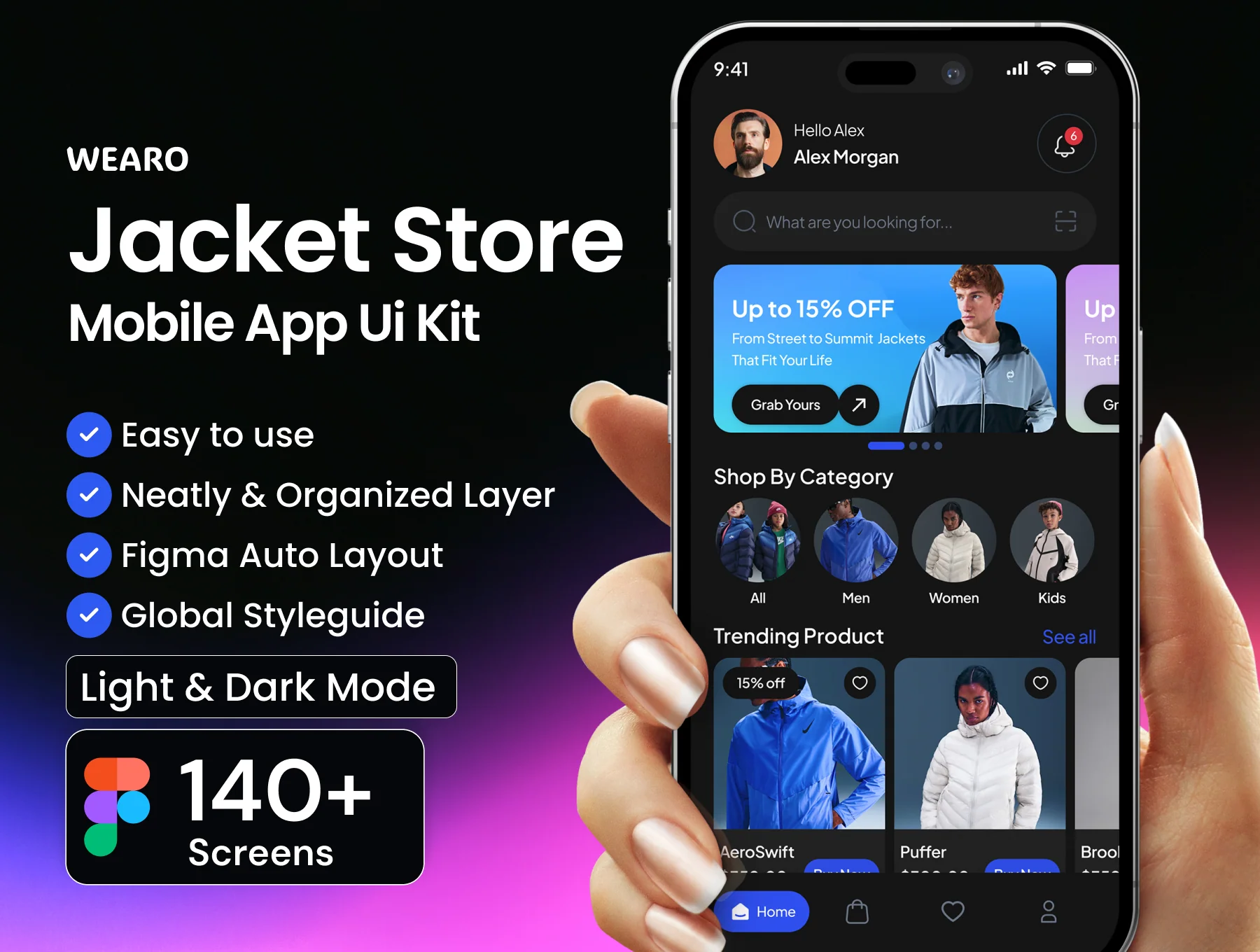 Wearo Jacket E Commerce App Ui Kit