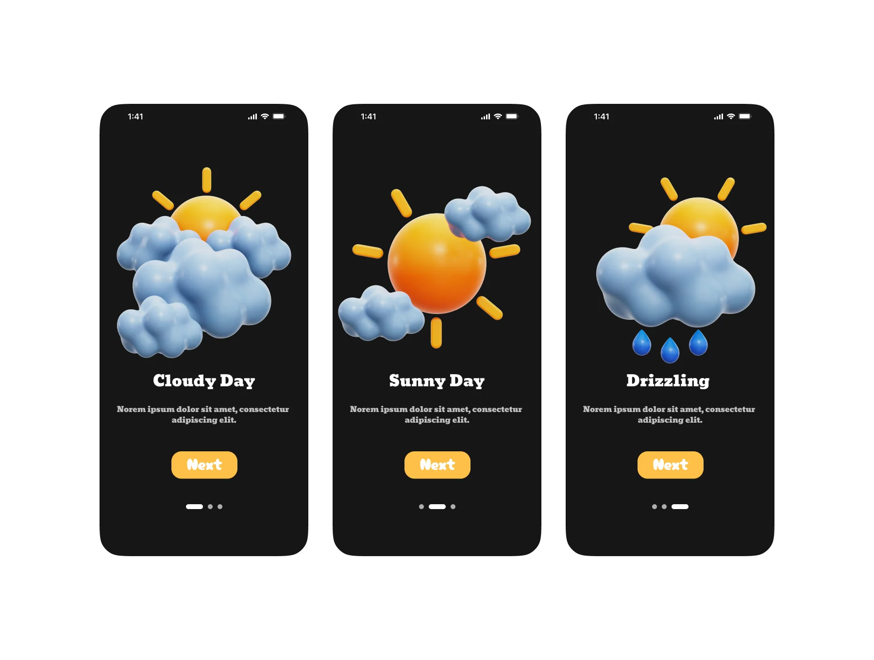 Weather 3D Icons Set 4