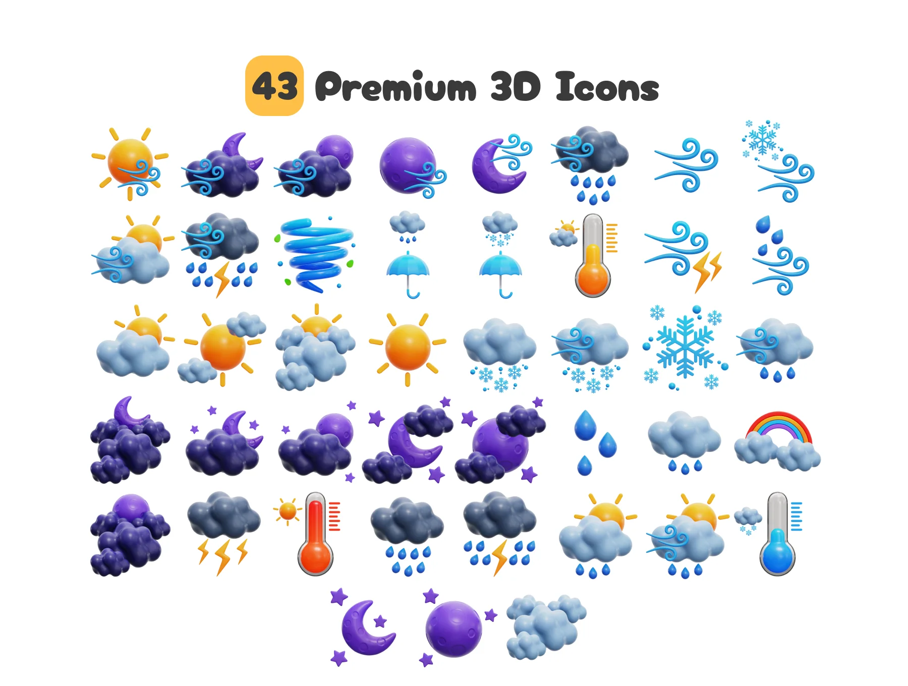 Weather 3D Icons Set 5