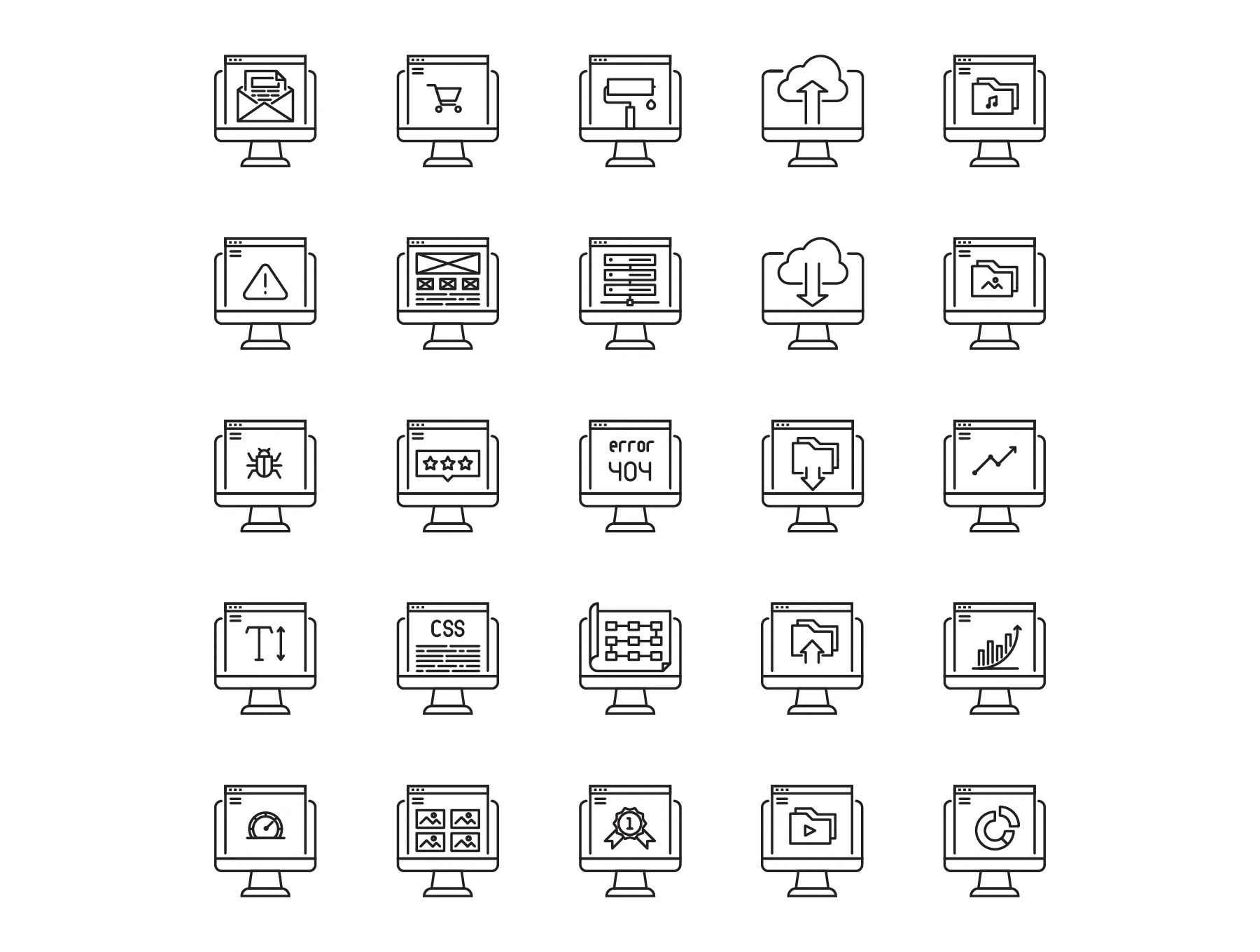 100 Web Development Icons Set 5