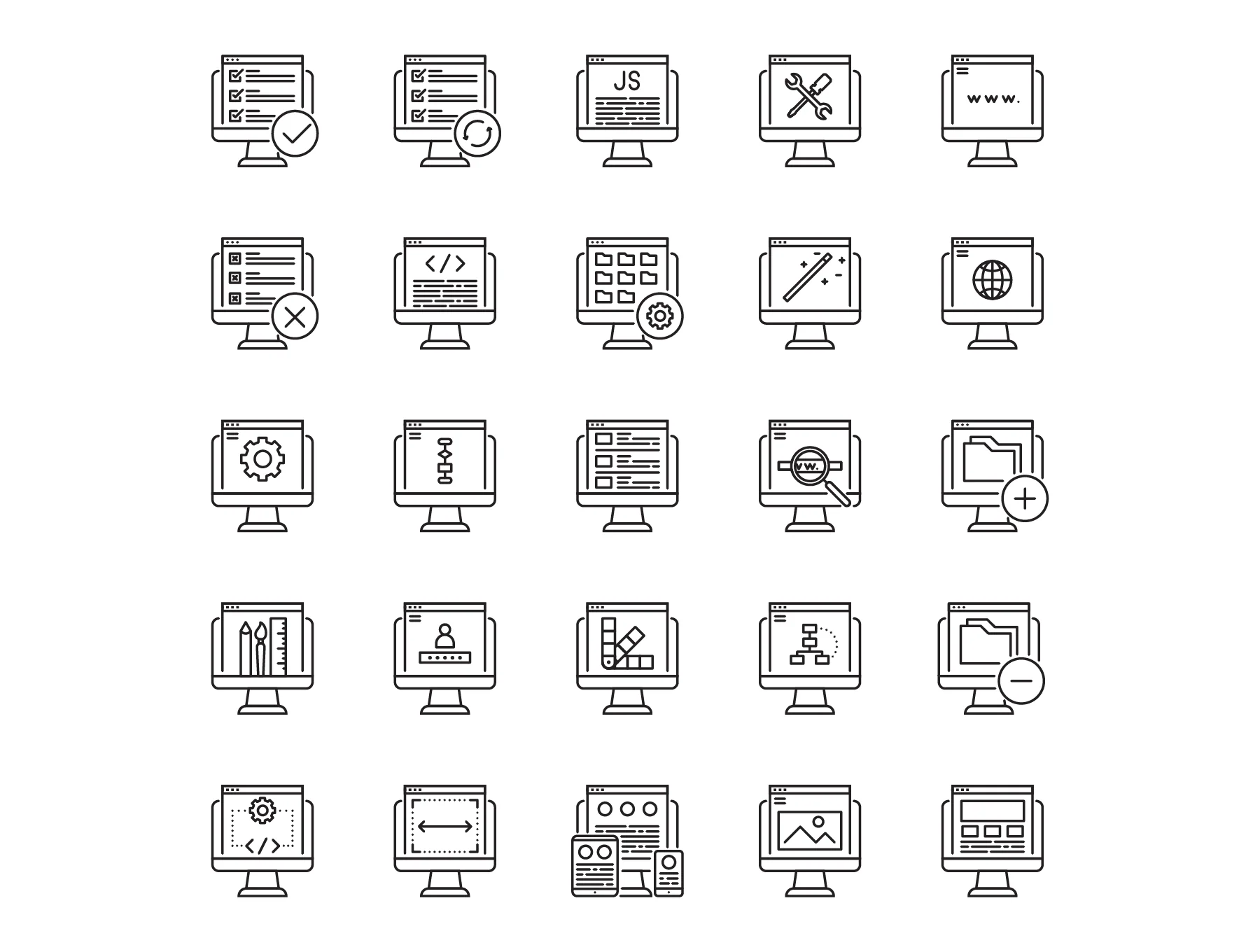 100 Web Development Icons Set 6
