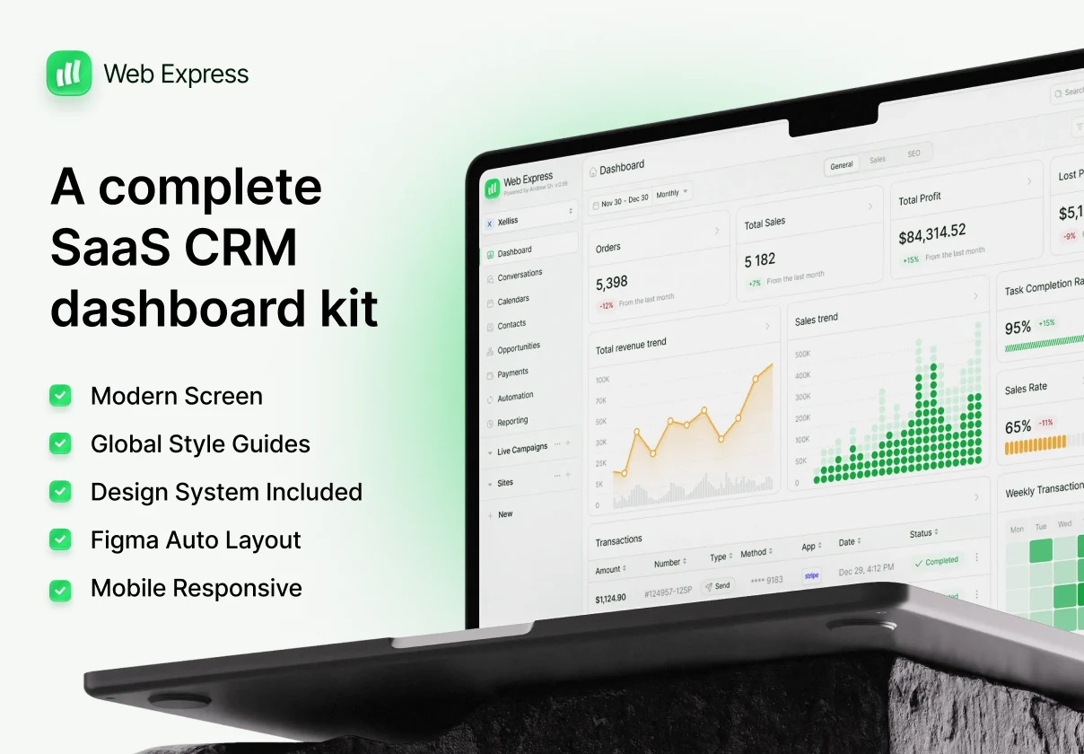 Web Express — SaaS CRM Dashboard Kit