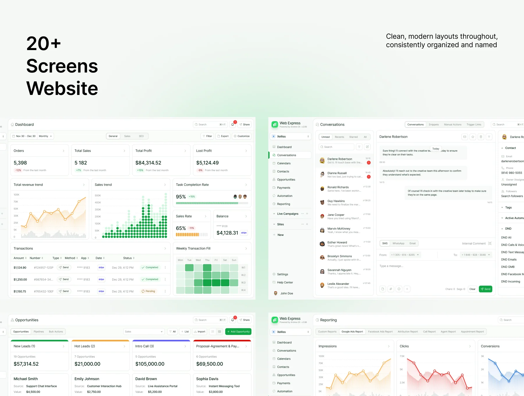 Web Express — SaaS CRM Dashboard Kit 5