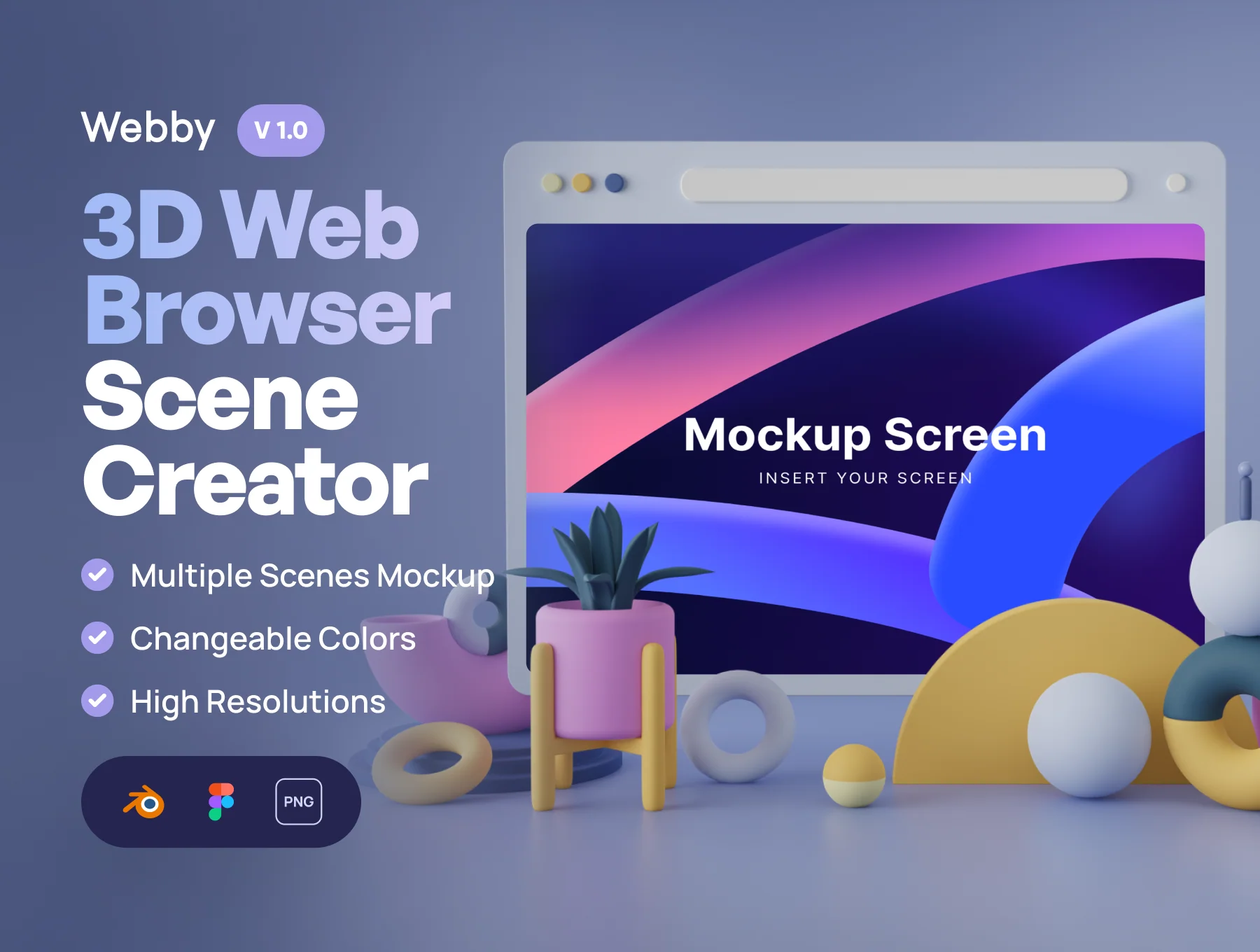 Webby - 3D Phone Scene Mockups