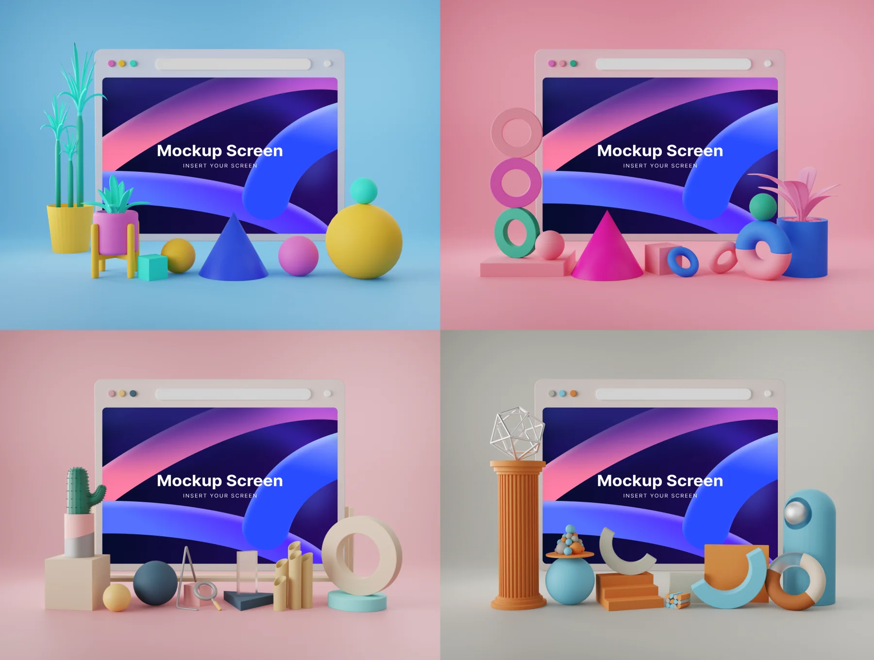 Webby - 3D Phone Scene Mockups 7