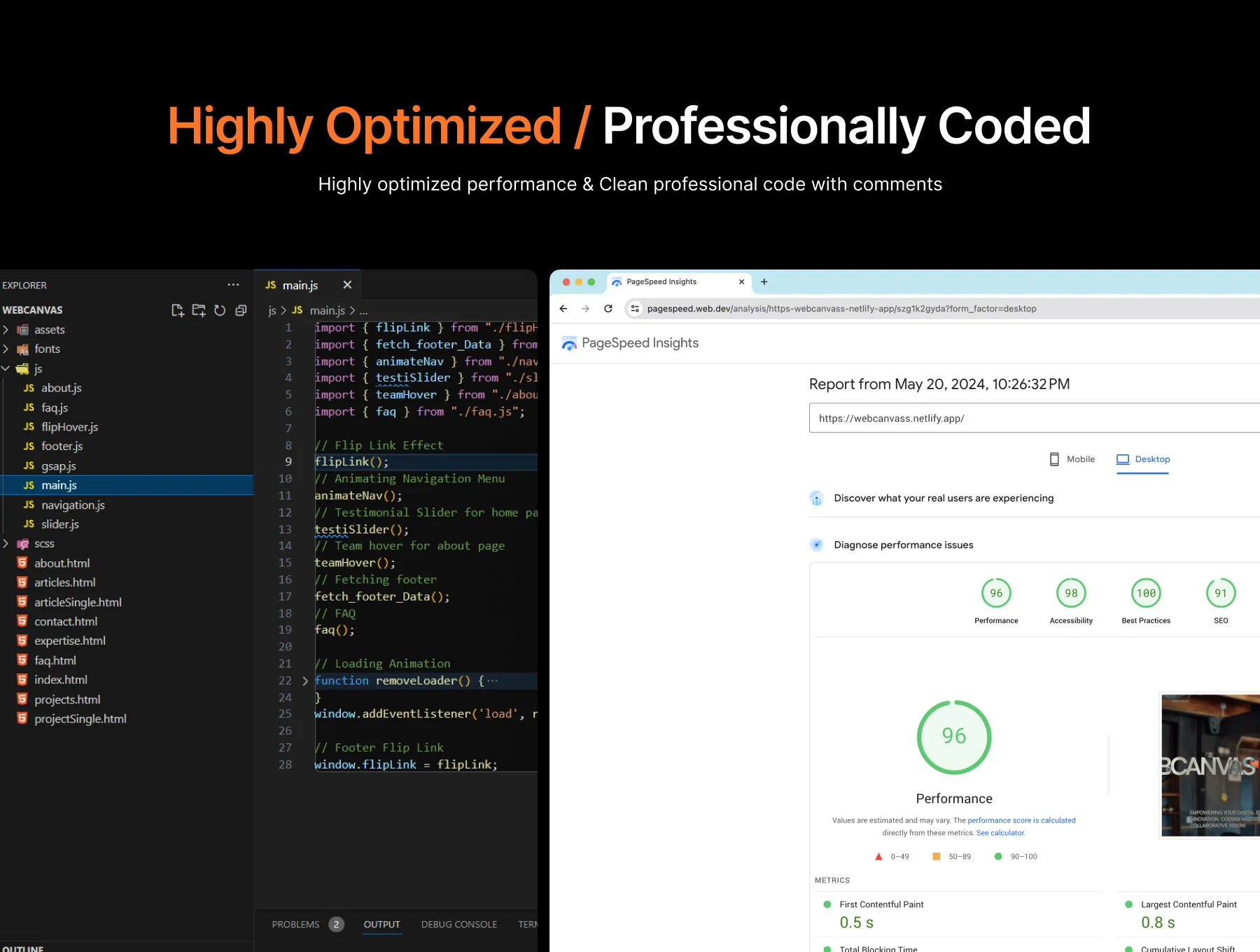 Webcanvas Studio coded template 4