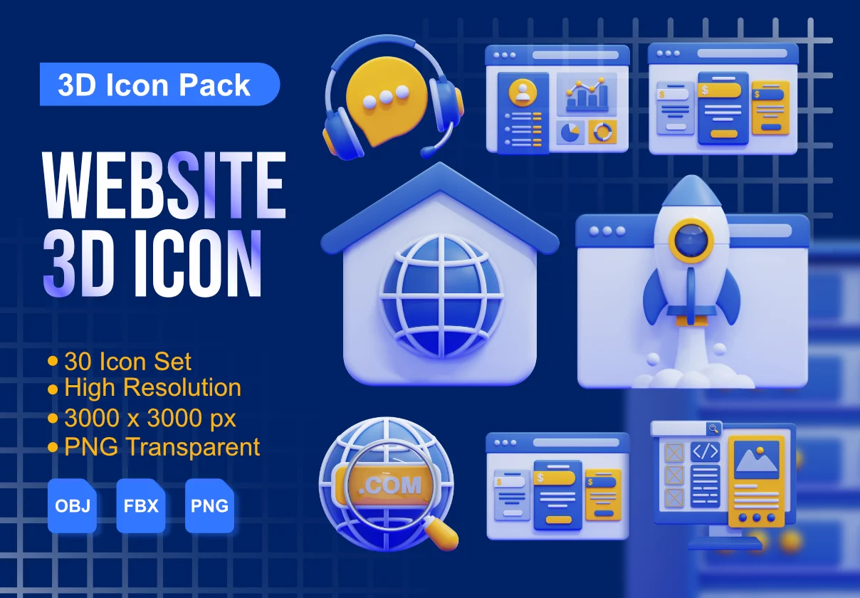 Website 3D Icons Packs