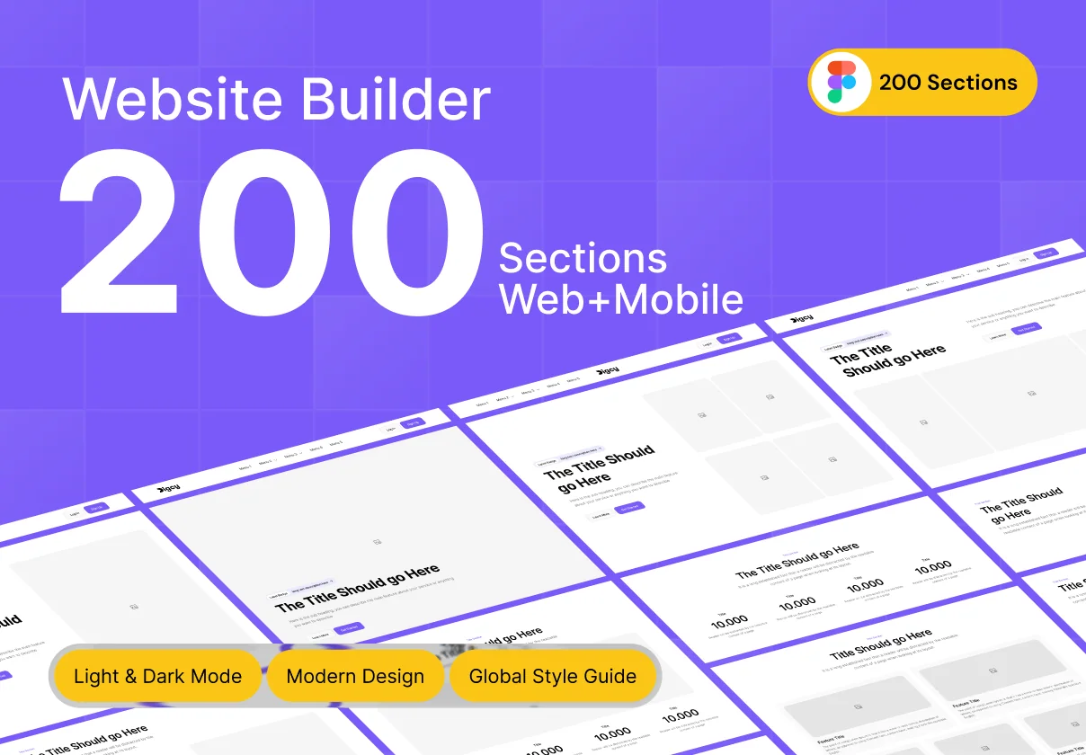 Website Builder Sections UI Kit +200 Sections