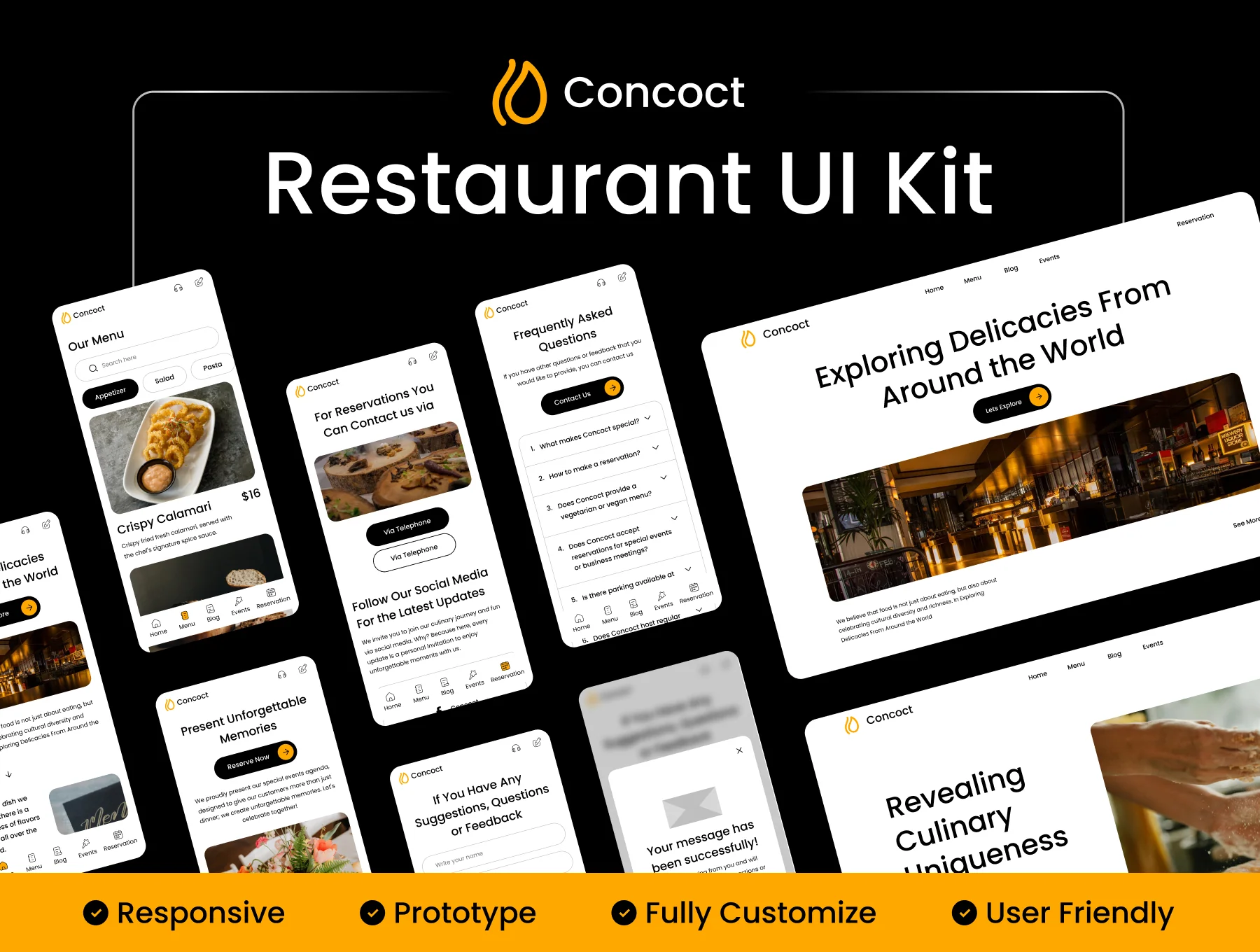 Website for Restaurant - UI Kit
