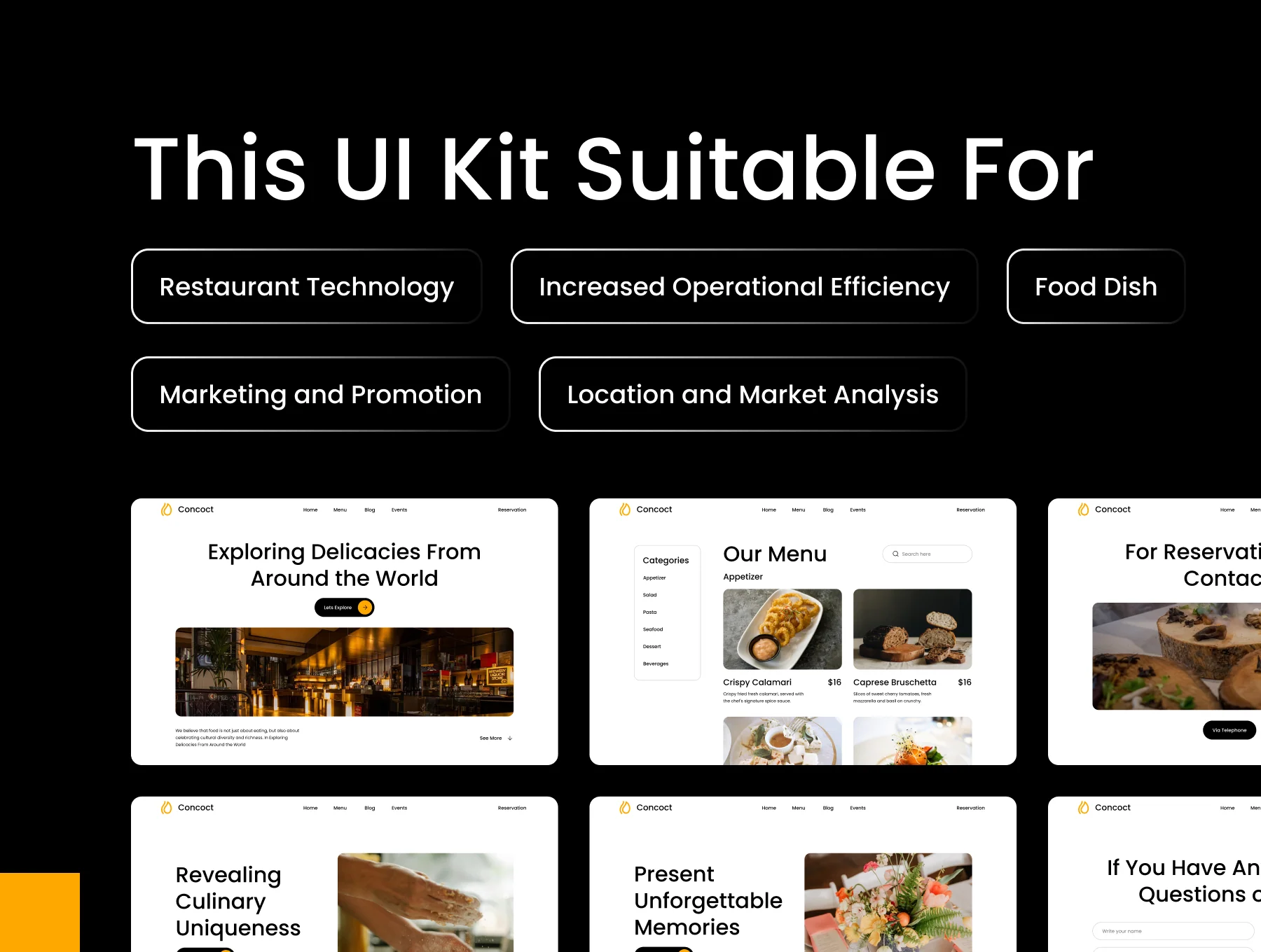 Website for Restaurant -  UI Kit 2