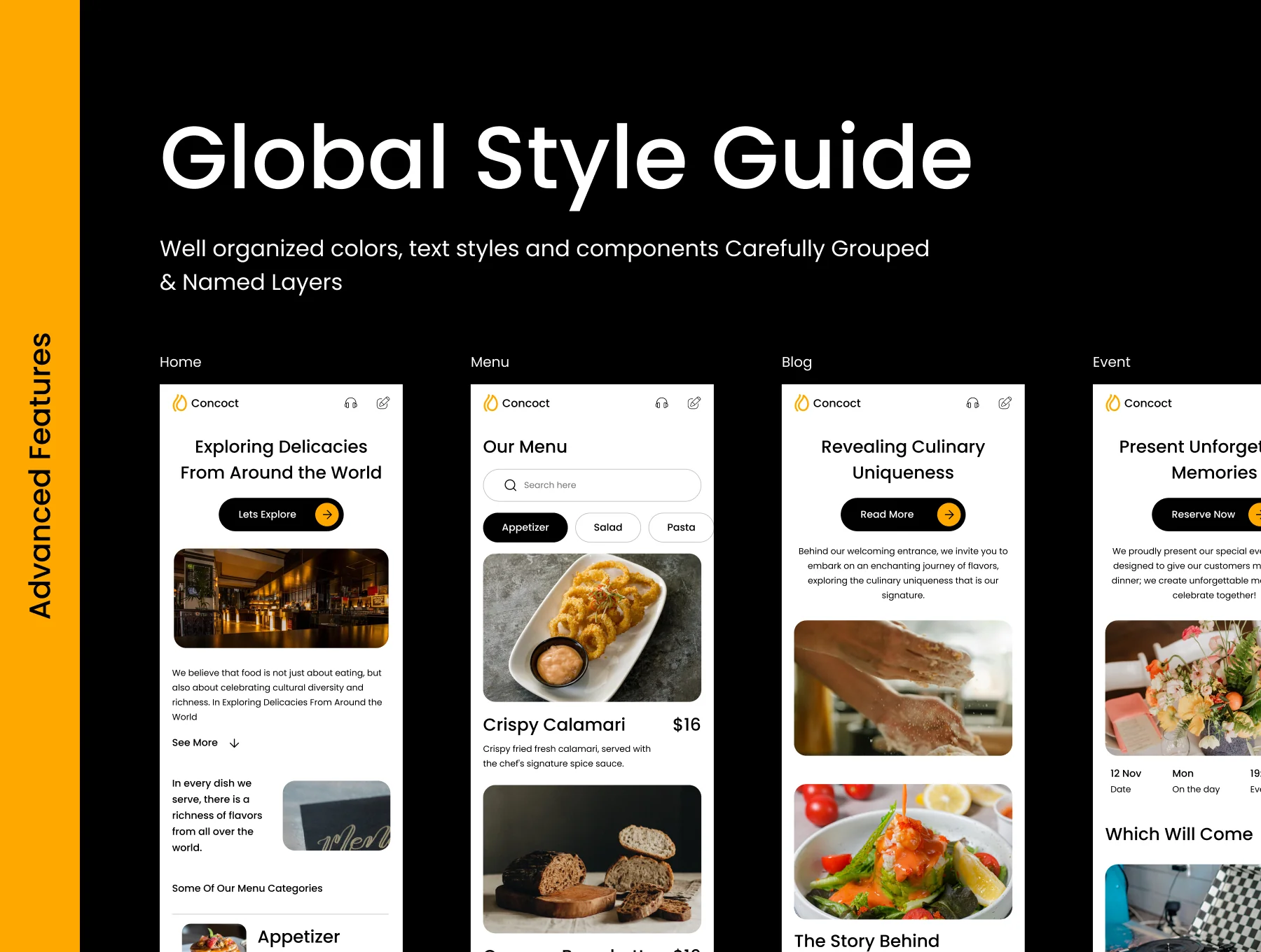 Website for Restaurant -  UI Kit 4