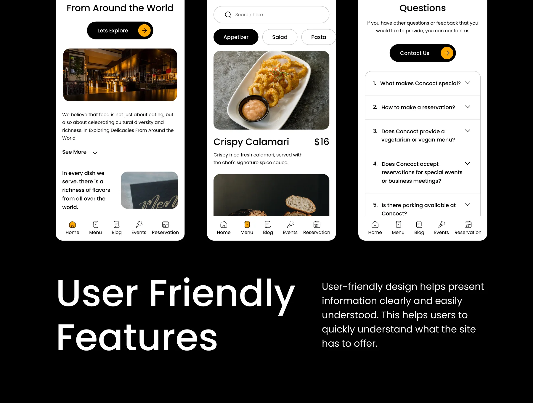 Website for Restaurant -  UI Kit 5