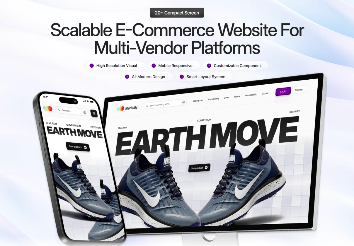 Website Marketplace UI Kit Figma - Marketly