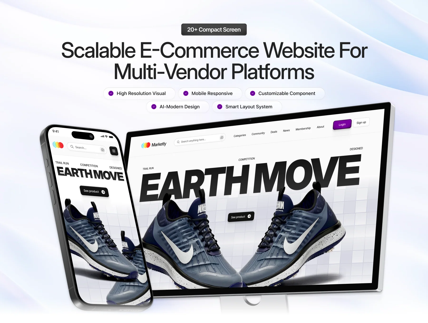 Website Marketplace UI Kit Figma - Marketly