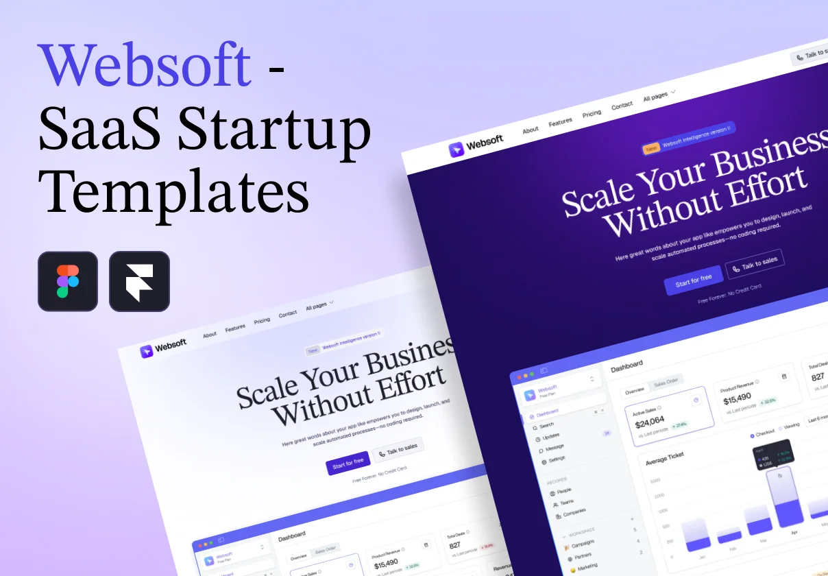 Websoft - SaaS Startup Template (Framer & Figma)