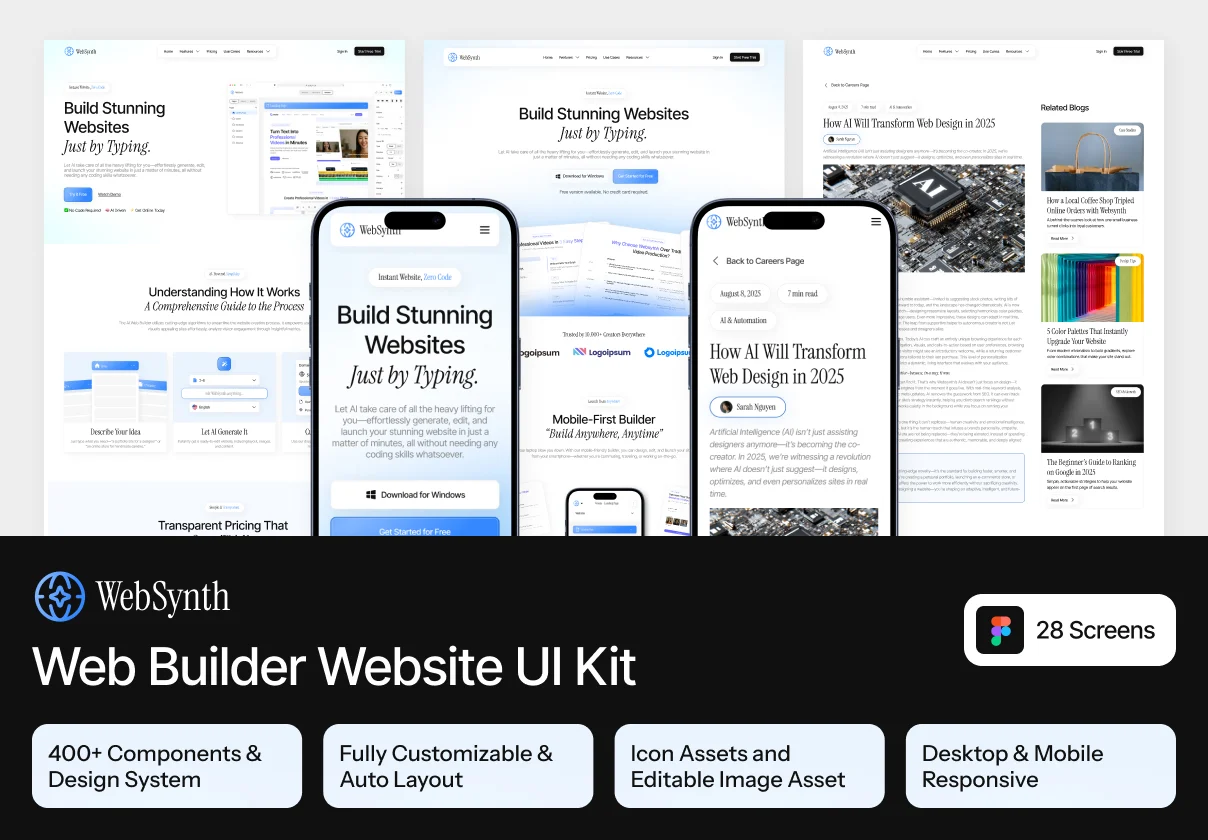 WebSynth - Web Builder AI Website UI Kit