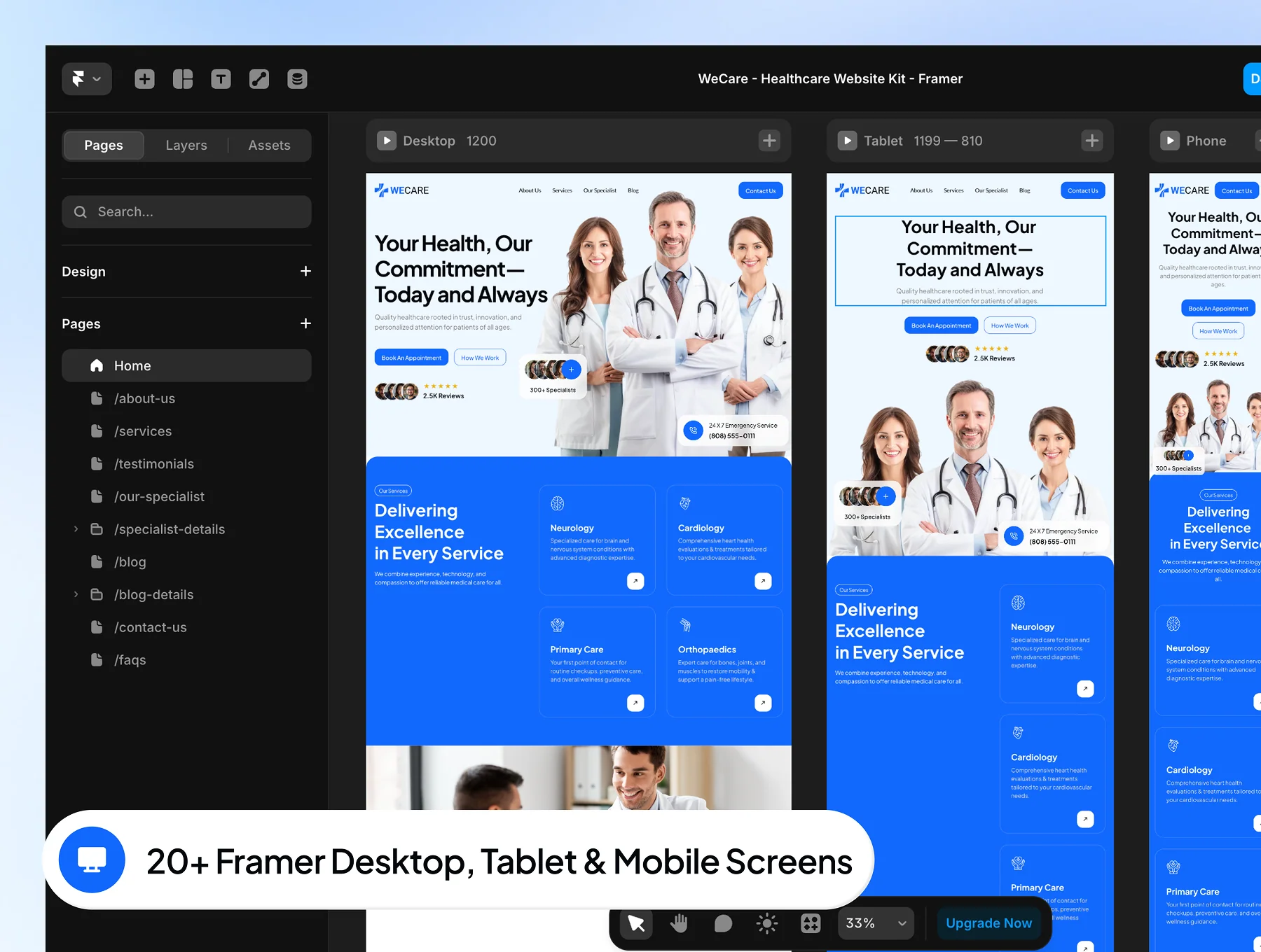 WeCare - Healthcare Website Framer Template 8
