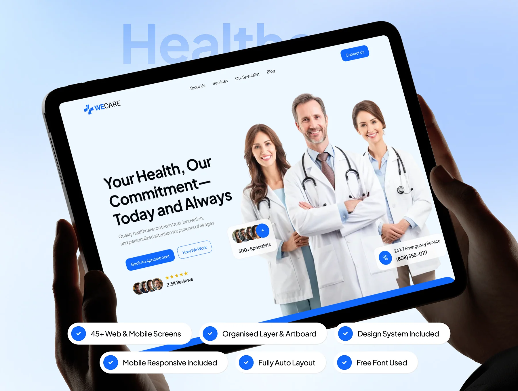 WeCare - Healthcare Website UI Kit