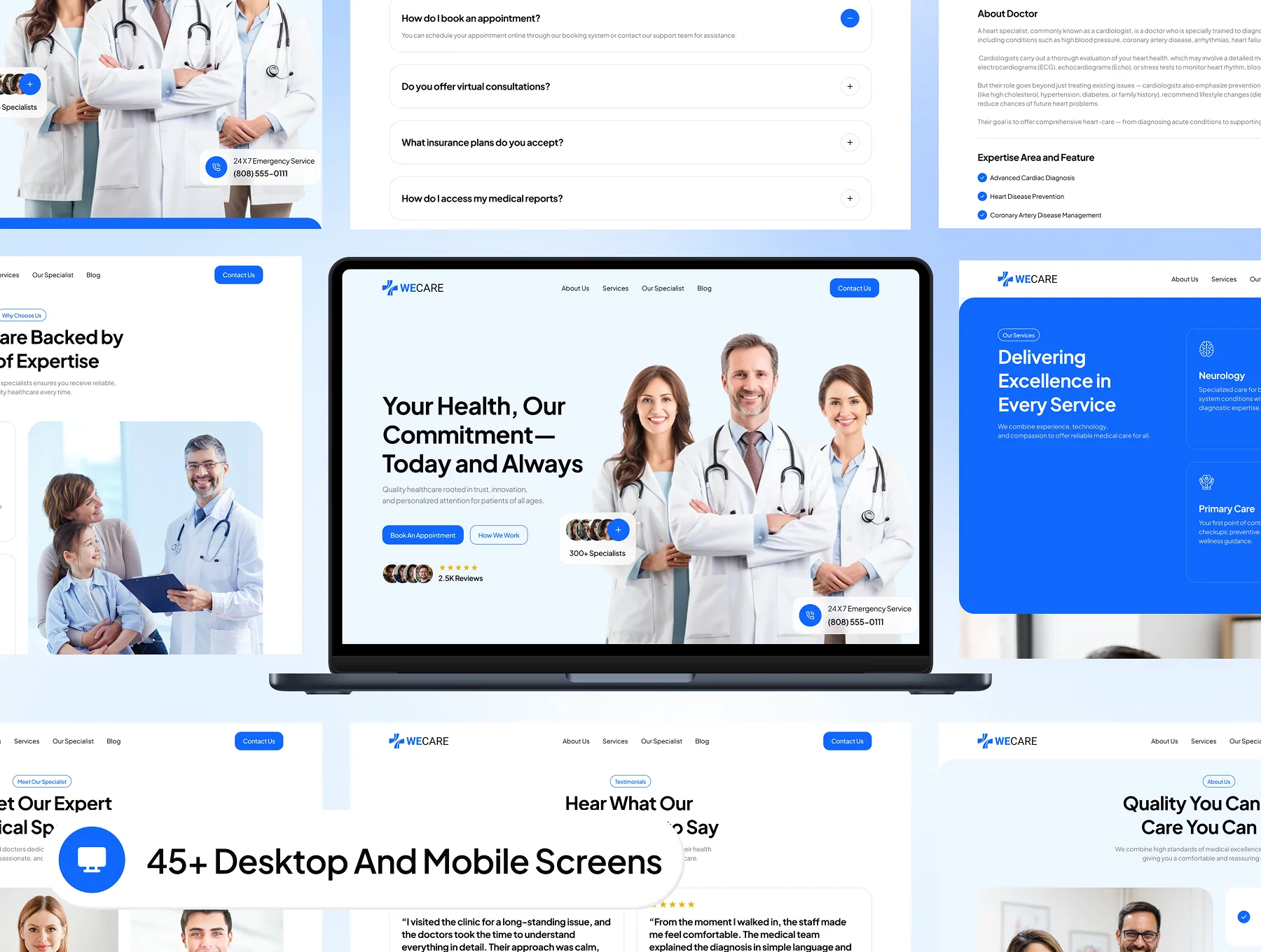 WeCare - Healthcare Website UI Kit 3