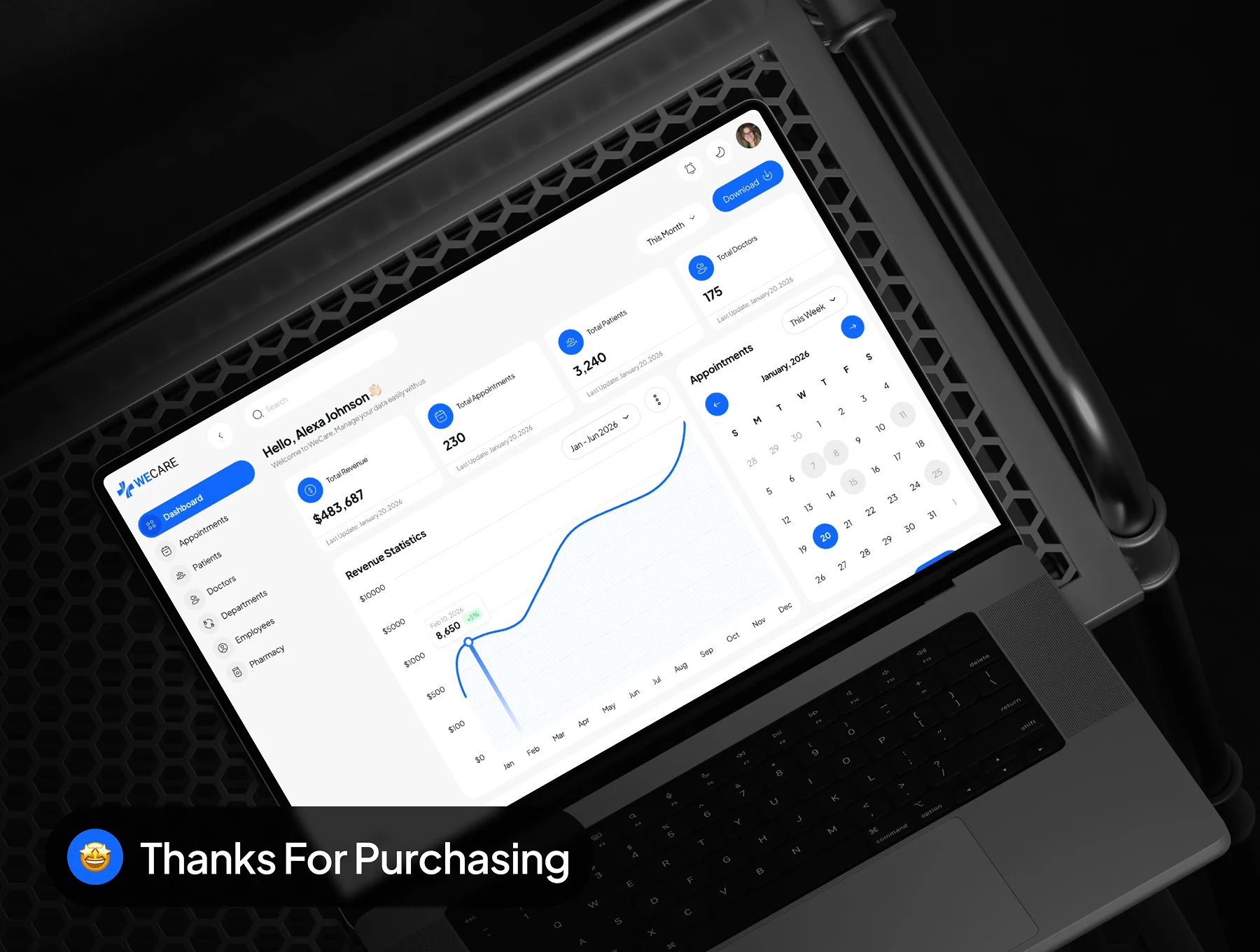 WeCare - Medical Healthcare Dashboard Admin UI Kit 8