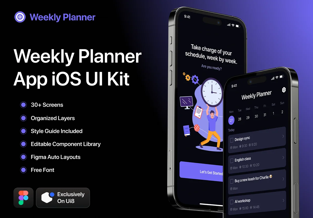 To Do App – Weekly Planner App UI Kit