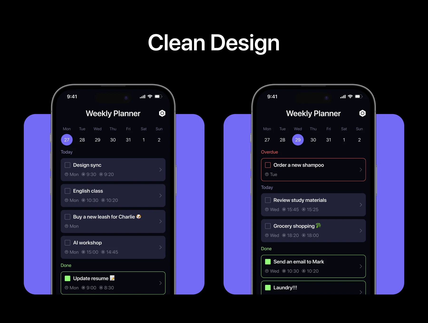 To Do App – Weekly Planner App UI Kit 3