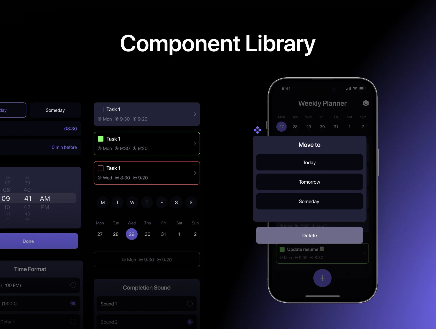 To Do App – Weekly Planner App UI Kit 6