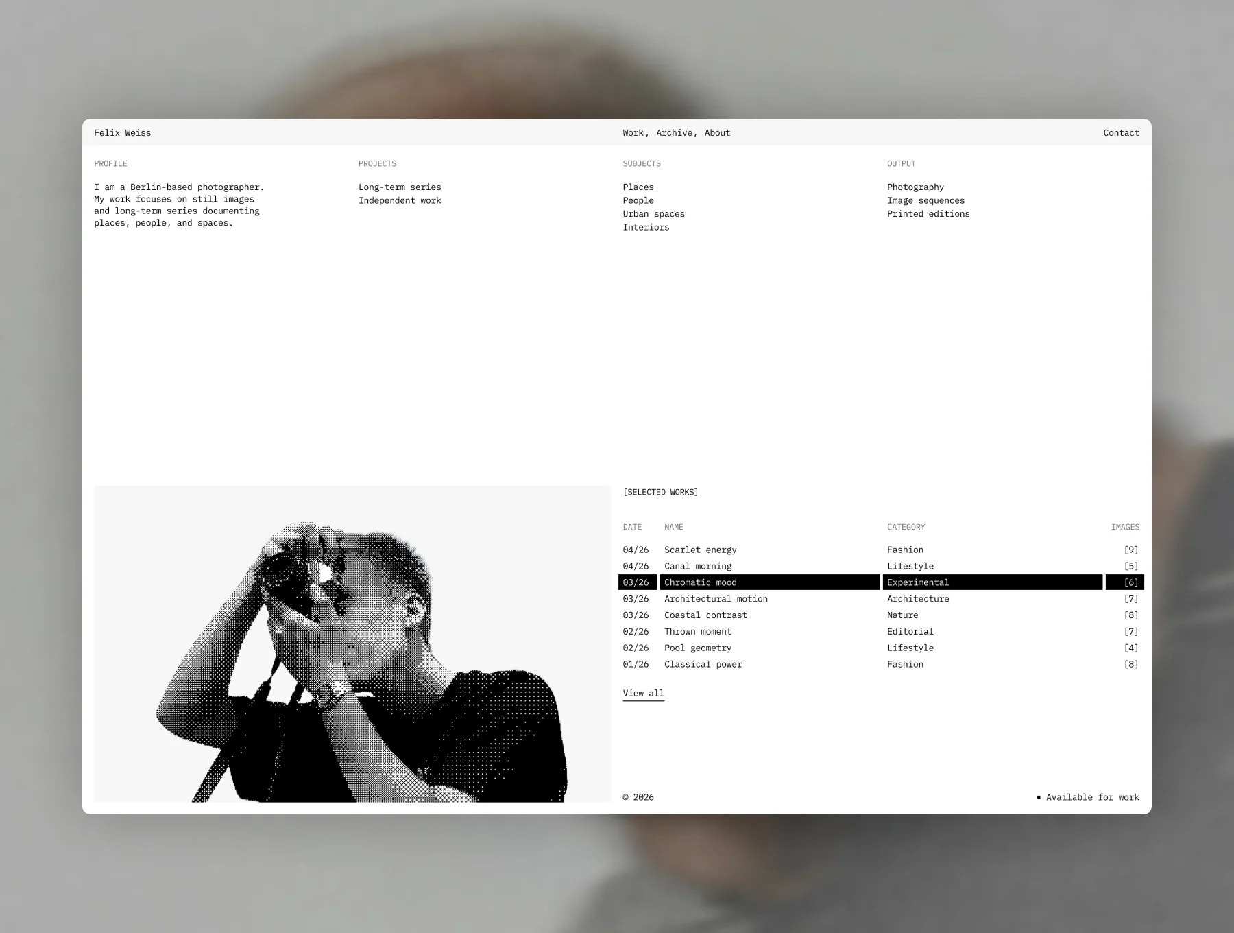 Weiss – Photography Portfolio