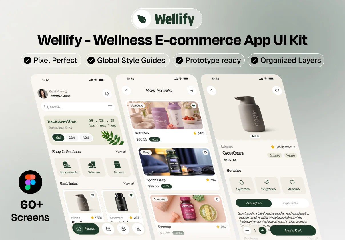 Wellify - Wellness E-commerce App UI Kit
