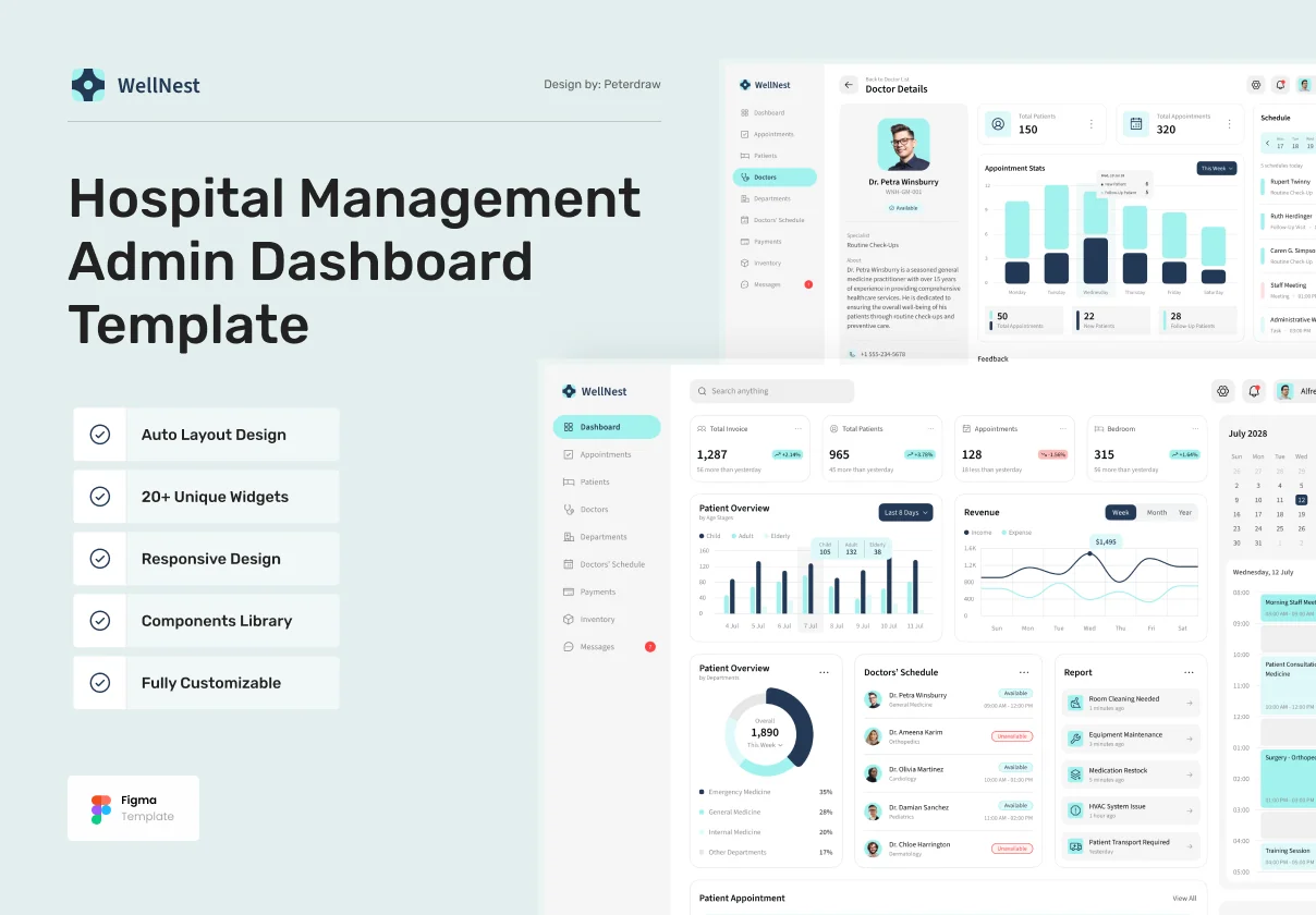 WellNest - Hospital Management Dashboard