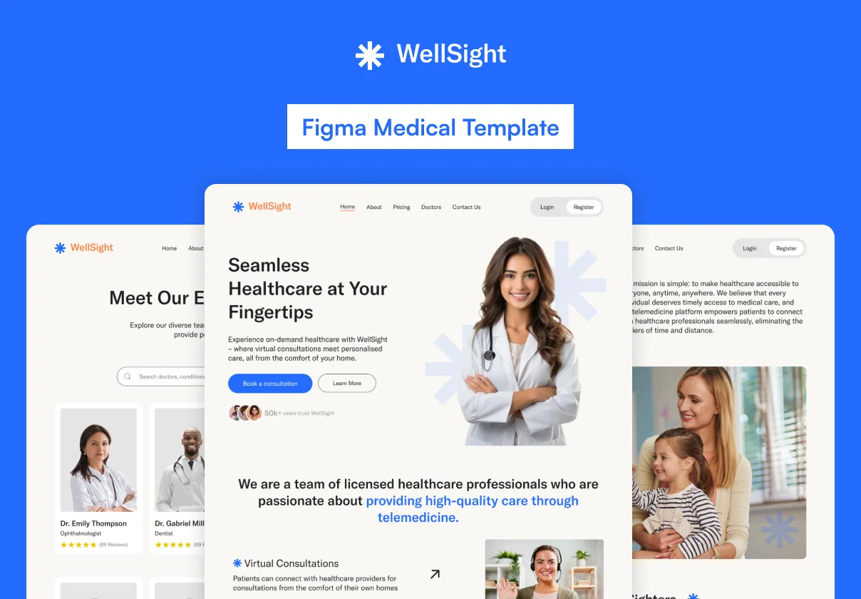 WellSight - Figma Medical Template