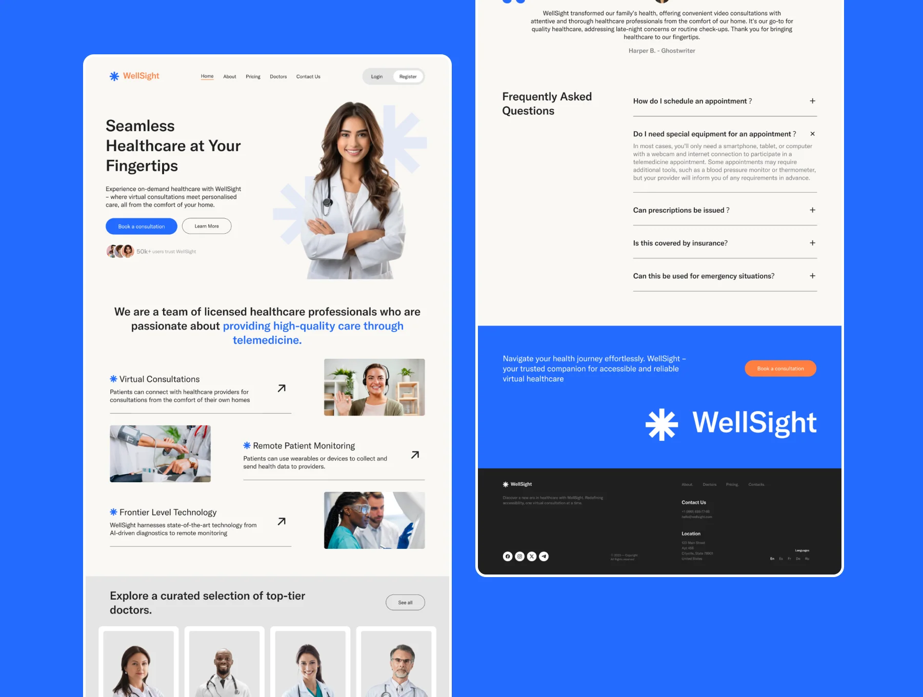WellSight - Figma Medical Template