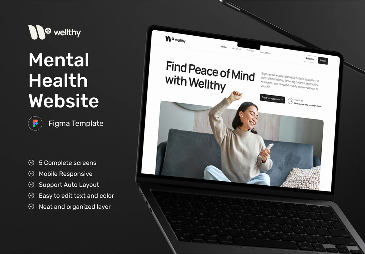 Wellthy - Mental Health Website Figma Template