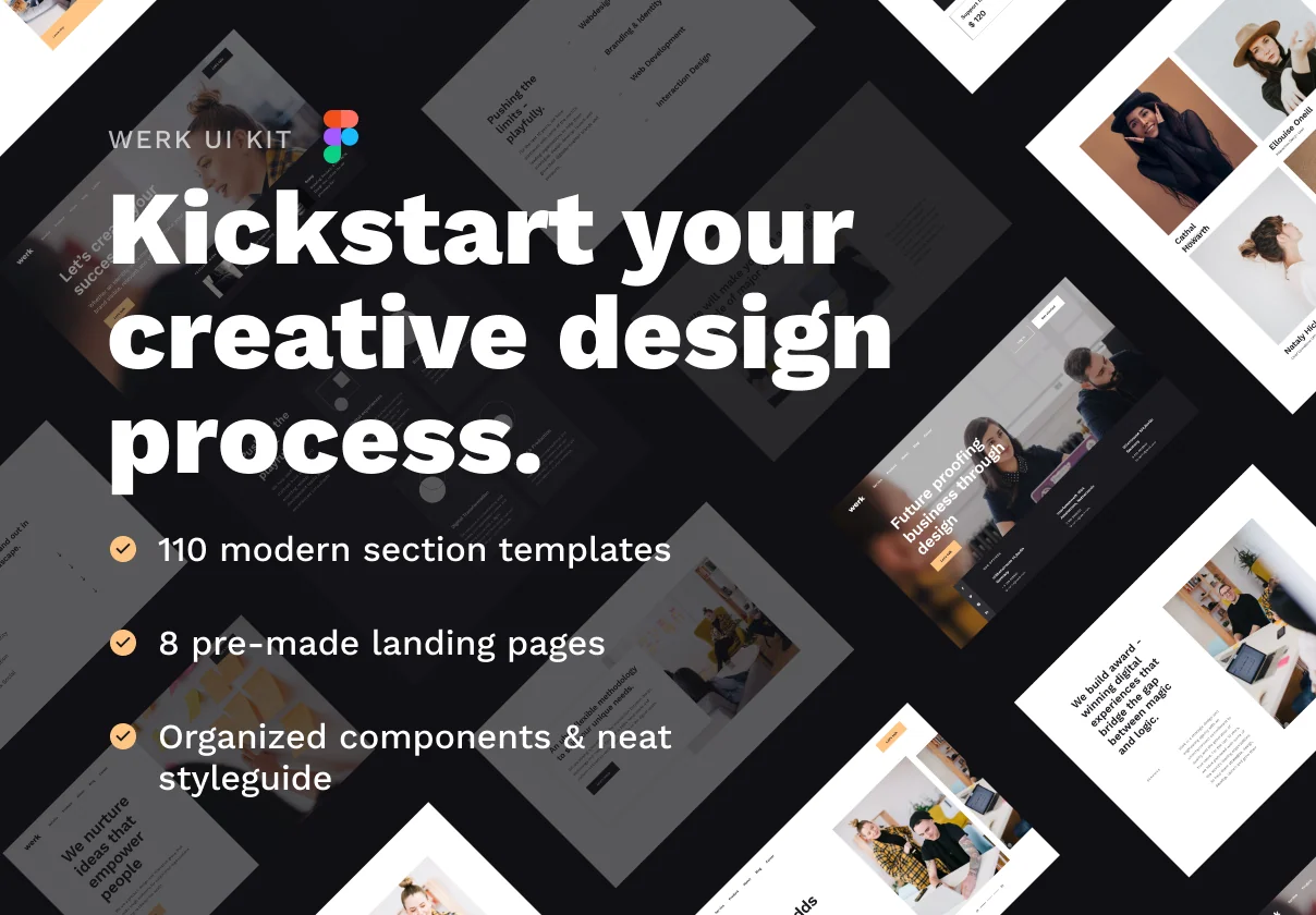 Werk UI Kit - 110 modern website layouts