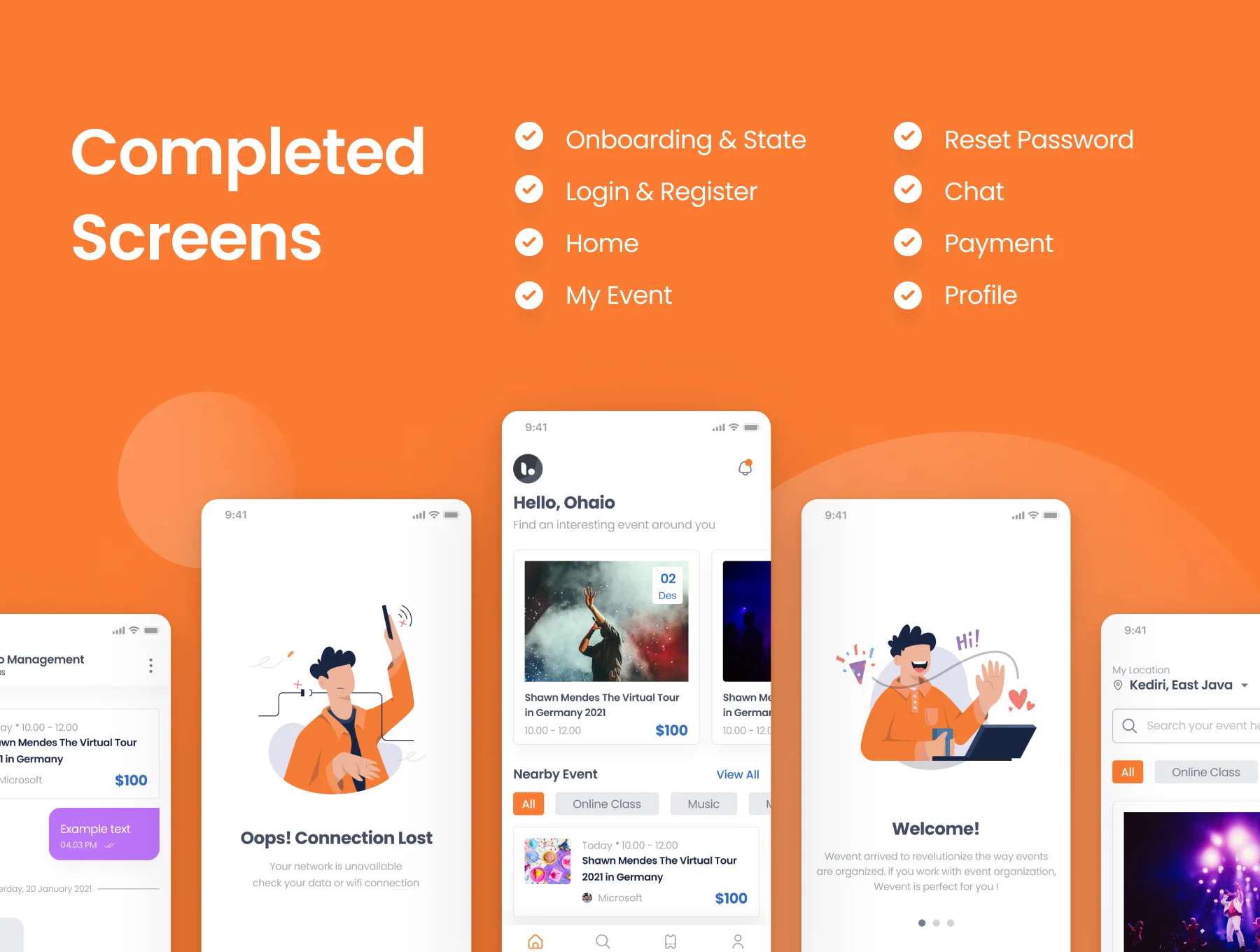 Wevent - Event Booking App UI Kit 3