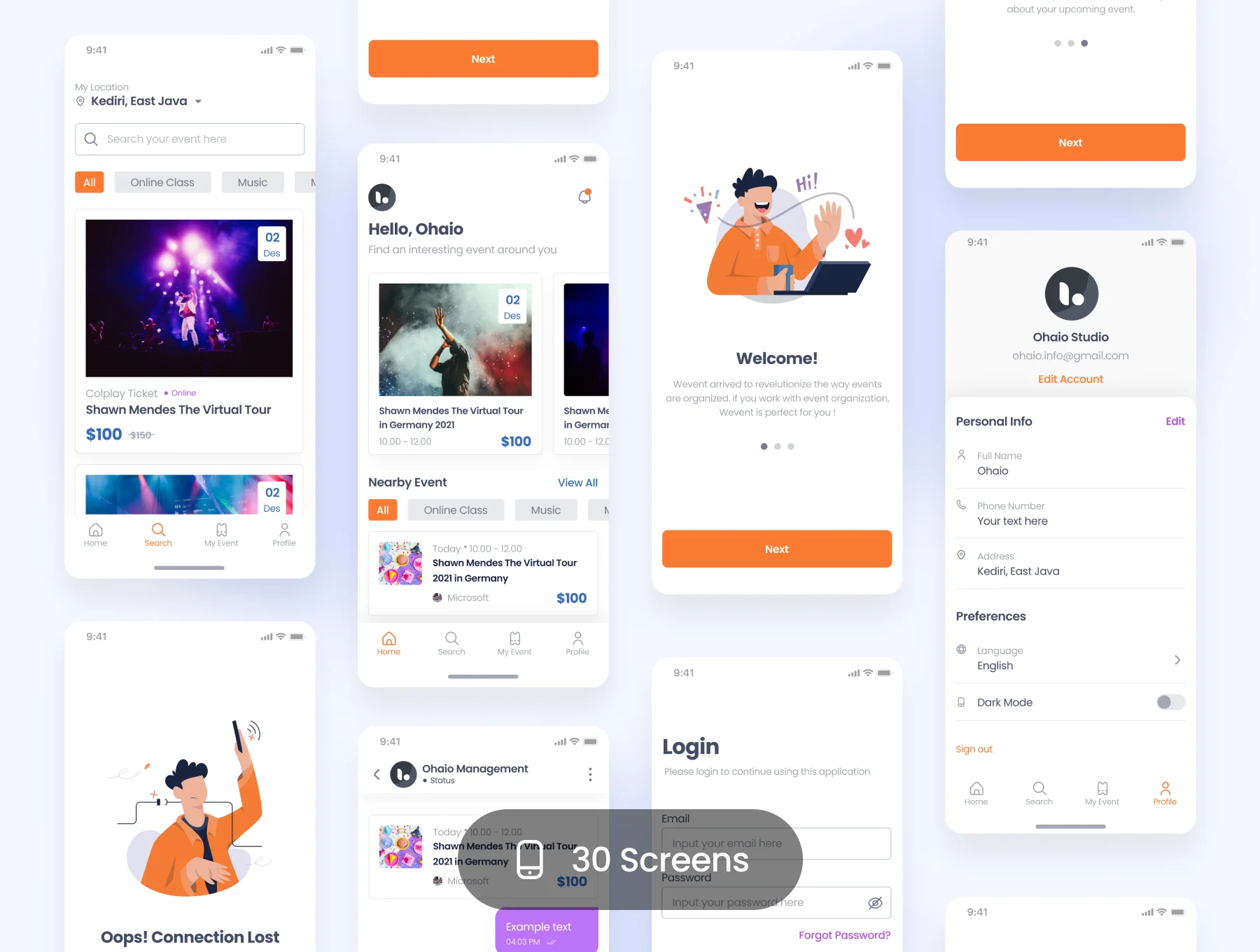Wevent - Event Booking App UI Kit 4