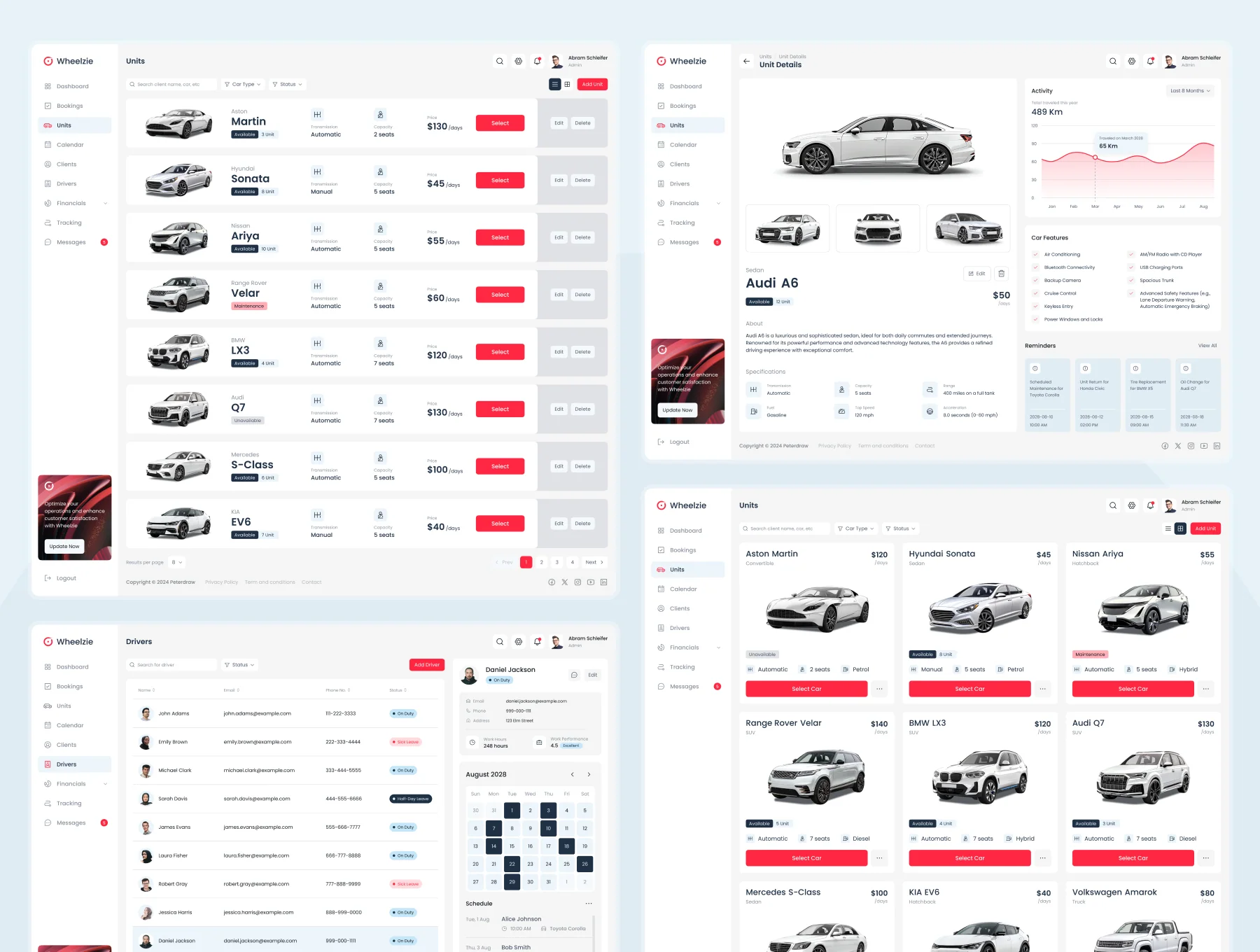 Wheelzie - Car Rental Admin Dashboard 3