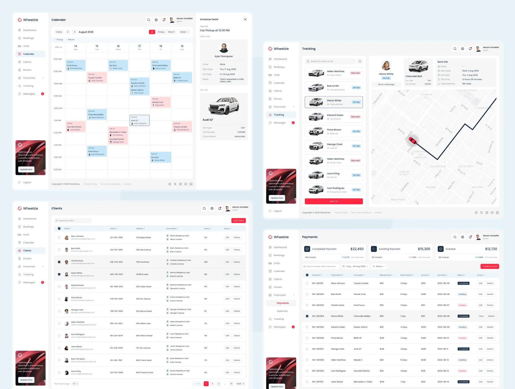 Wheelzie - Car Rental Admin Dashboard 6