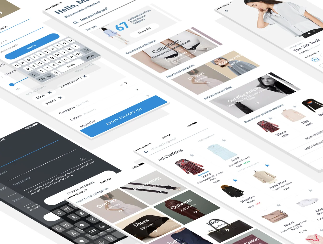 White & Bold iOS UI Kit 2