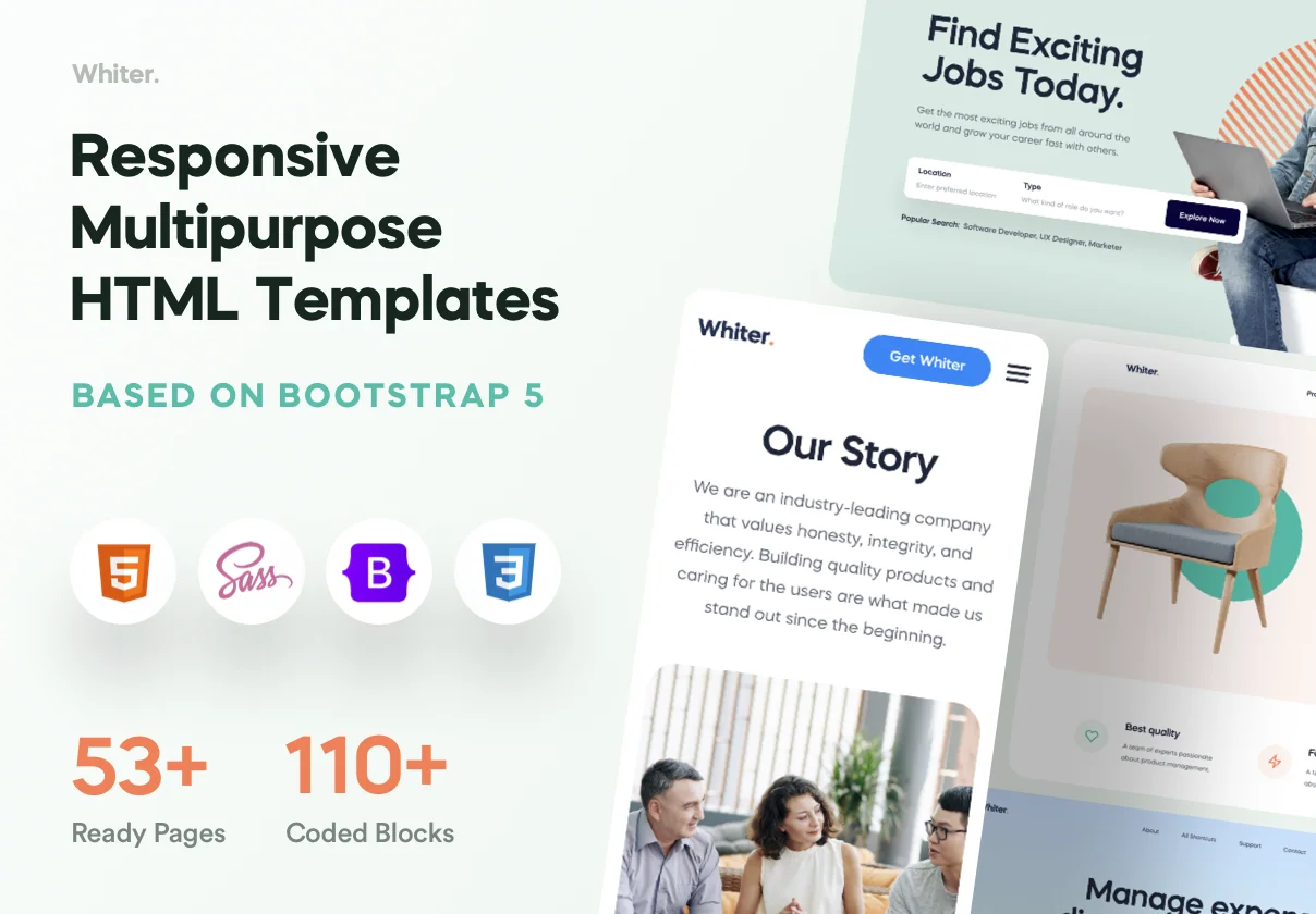 Whiter - Landing Page HTML Templates