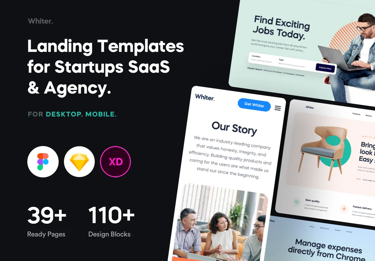 Whiter - Landing Page Design Template