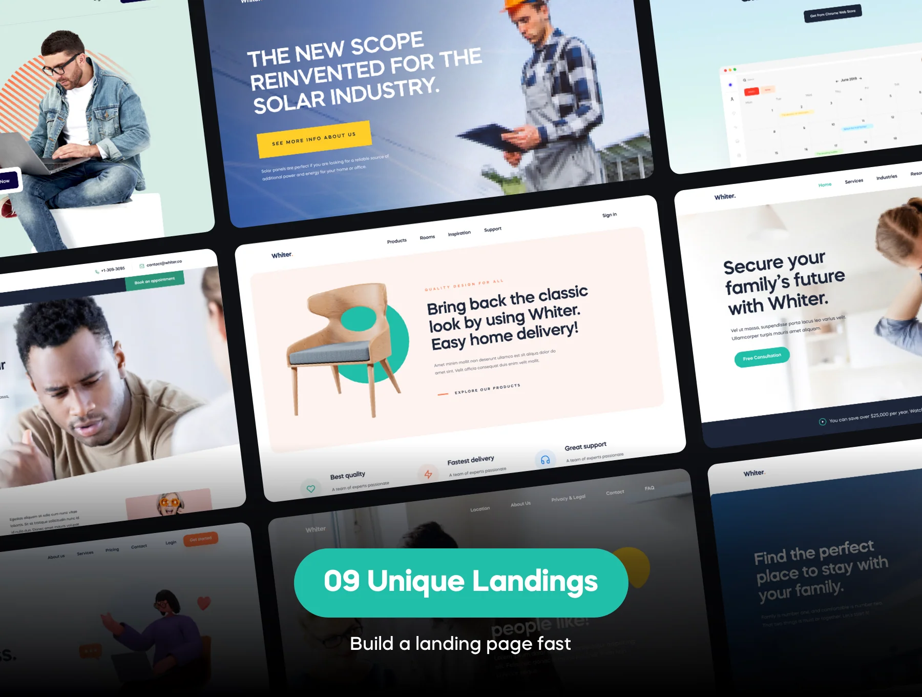 Whiter - Landing Page Design Template 2