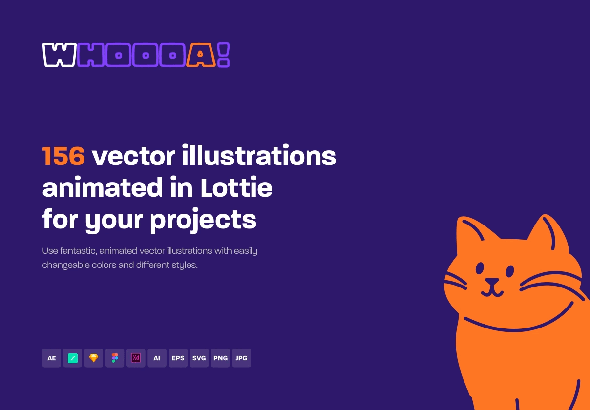 Whoooa! 156 vector Lottie animations