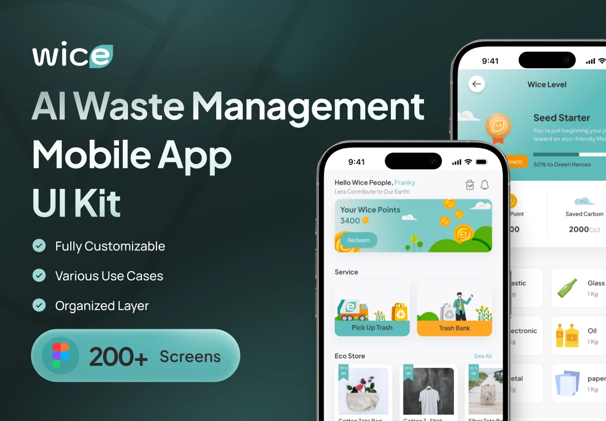 Wice - AI Waste Management Mobile App UI Kit