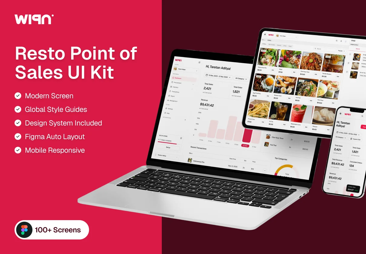 Wiga – Resto POS (Point of Sales) UI Kit