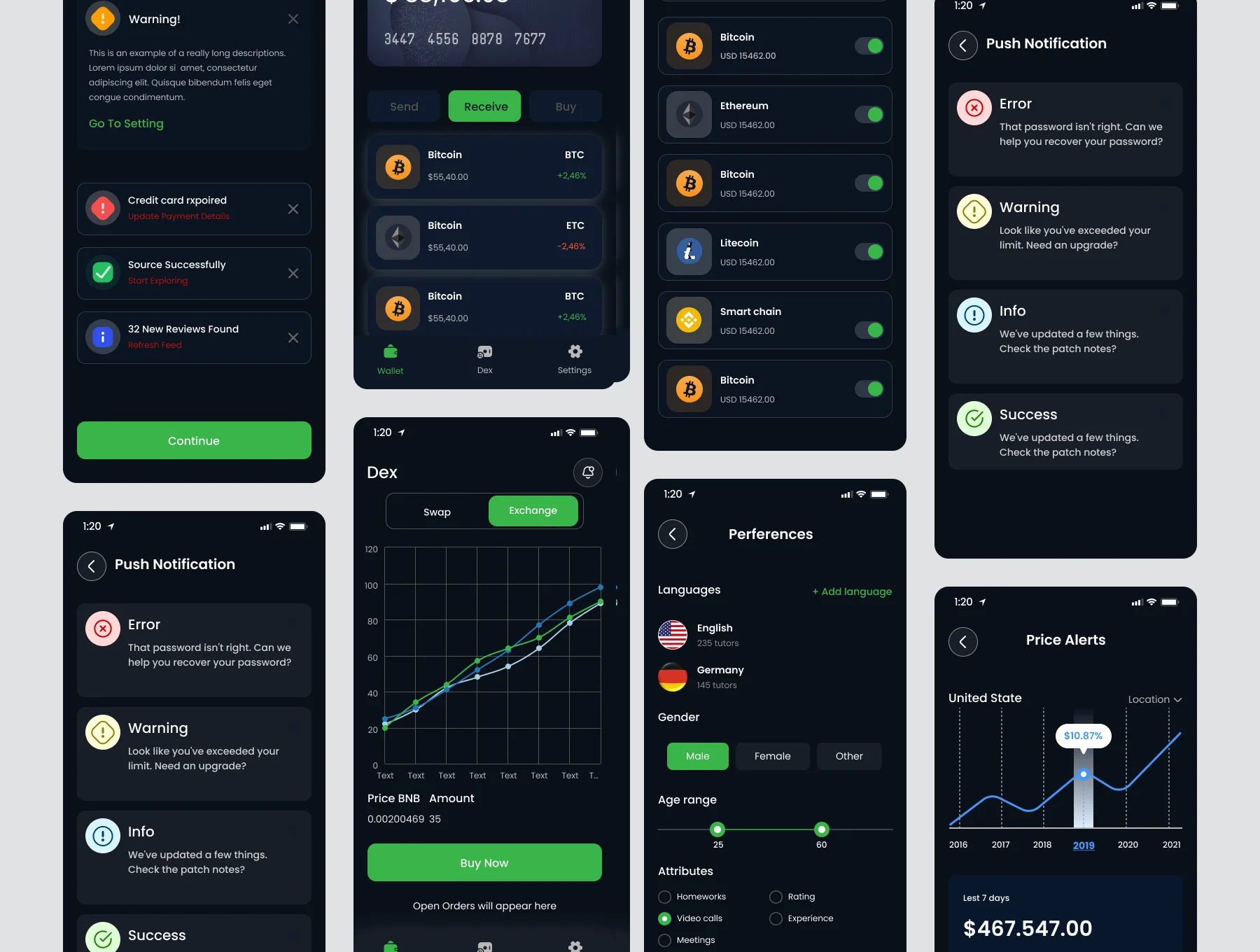 Wiipay - Crypto Blockchain Exchange Wallet Mobile App UI UX Design UI Kit 5