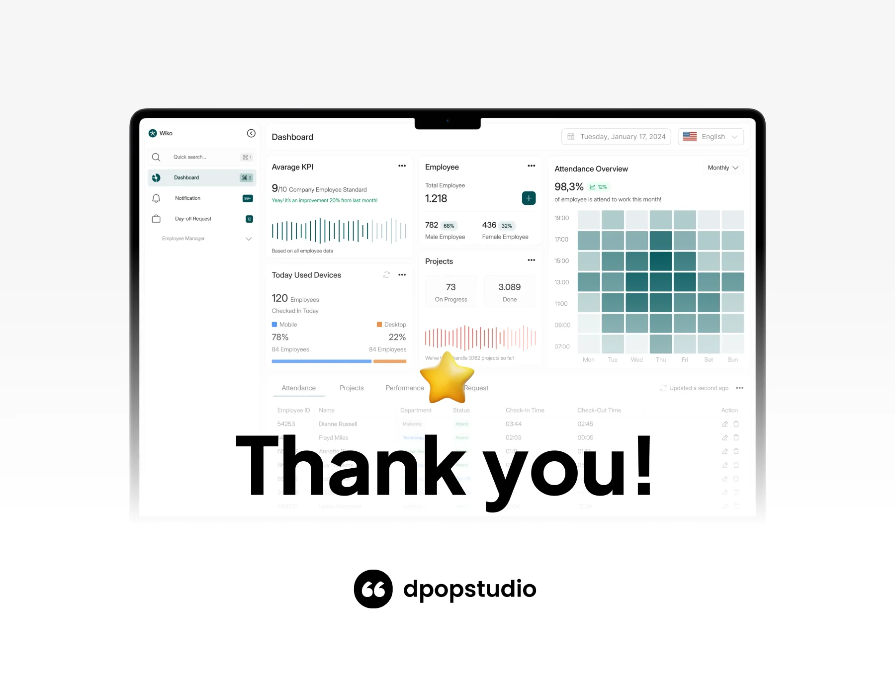 Wiko -  HR Dashboard UI KIT 8