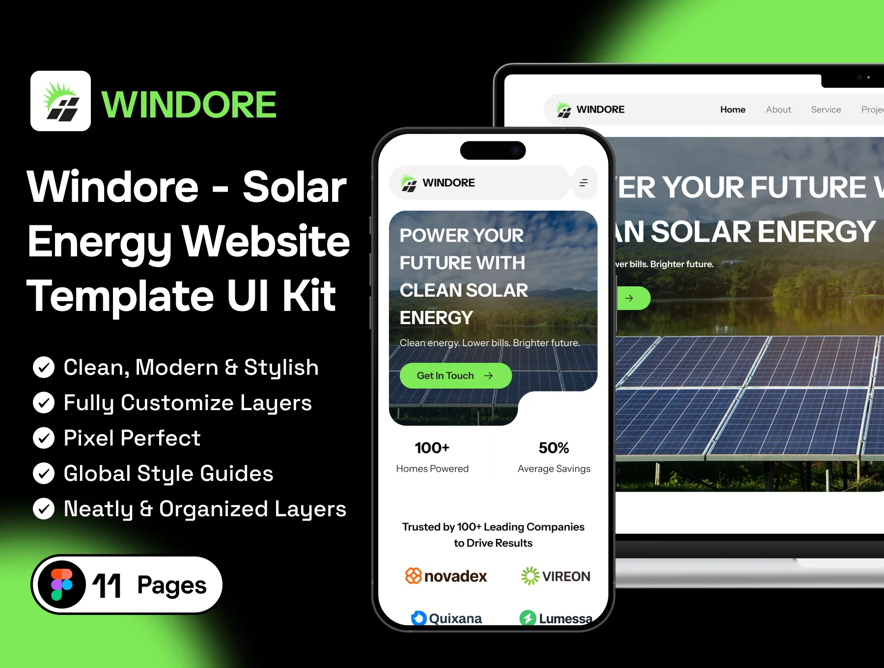 Windore - Solar Energy Website Template UI Kit