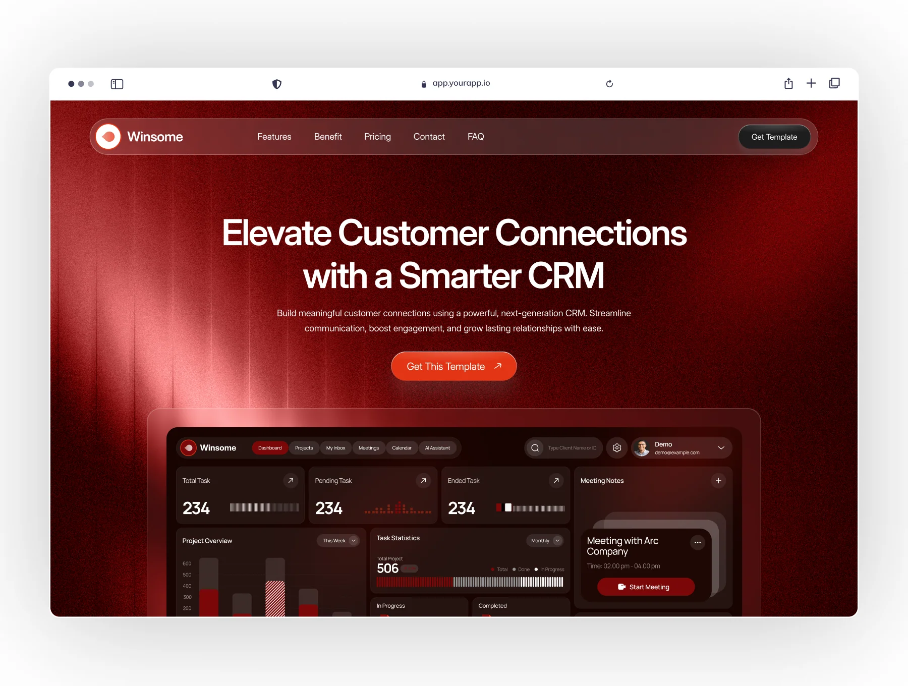 Winsome – Smart CRM & Workflow SaaS Website UI KIT 3