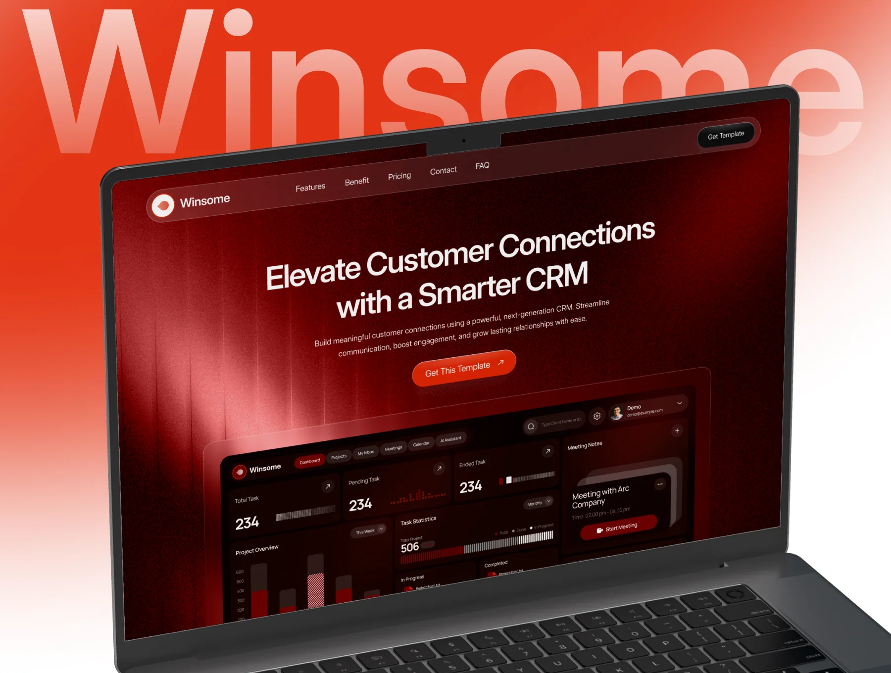 Winsome – Smart CRM & Workflow SaaS Website UI KIT 4